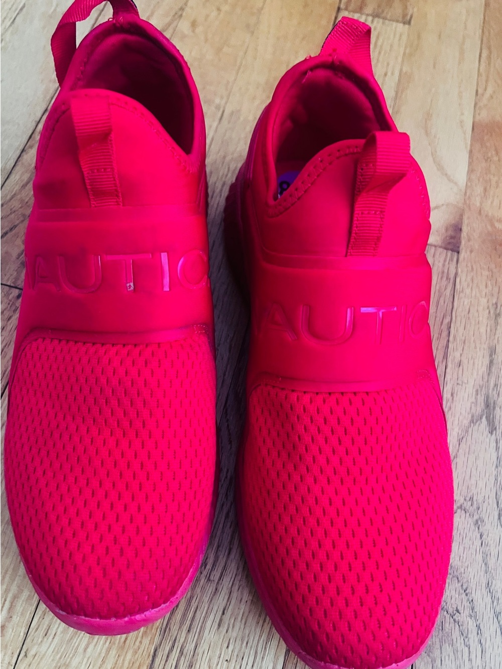 Nautica Bright Red Slip-On Mesh Sneakers